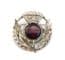 Vintage Large Scottish Thistle Flower Porphyry Glass Set Brooch By Exquisite