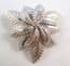 Vintage Large Silver Tone Leaf And Flower Modernist Design Brooch