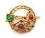 Vintage Large Sol D'or Faux Gem Set Scottish Celtic Penannular Design Brooch