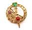 Vintage Large Sol D'or Faux Gem Set Scottish Celtic Penannular Design Brooch