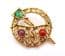 Vintage Large Sol D'or Faux Gem Set Scottish Celtic Penannular Design Brooch