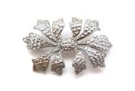 Vintage Large Stay Bright ' Staybrite ' faux marcasite Leaf Design Brooch