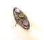 Vintage Large Sterling Silver Marcasite, Amethyst And Peridot Statement Design Dress Ring