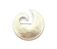 Vintage Large Stylized Spiral Swirl Modernist Style Abstract Design Brooch