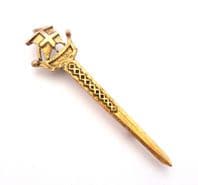 Vintage Large Sword And Long Boat Kilt Pin Scottish Style Brooch