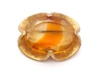 Vintage Large Two Tone Art Glass Modernist Style Abstract Floral Design Statement Brooch