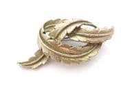 Vintage Leaf Twisting Leaves Leafy Knot Design Retro  Brooch