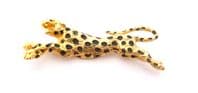 Vintage Long Leaping Leopard Big Cat Design Brooch