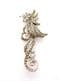 Vintage Long Marcasite Set Abstract Parrot Style Bird Design Brooch