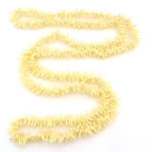 Vintage Long Rope Length Faux White Branch Coral Style Beaded Necklace