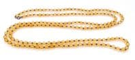 Vintage Long Rope Length Honey Coloured Glass Beaded Necklace