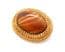 Vintage Marbled Caramel Art Glass Large Oval Shape Modernist Design Brooch By Sphinx