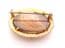 Vintage Marbled Caramel Art Glass Large Oval Shape Modernist Design Brooch By Sphinx