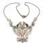 Vintage Marcasite And Faux Turquoise Set Ornate Design Choker Necklace By Hollywood