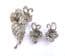 Vintage Marcasite Large Floral Design Brooch And Clip On Earrings Set