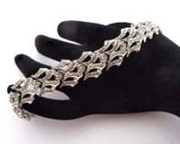 Vintage Marcasite Set Abstract Geometric Design Mid Century Bracelet