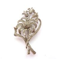 Vintage Marcasite Set Floral Posy Design Brooch