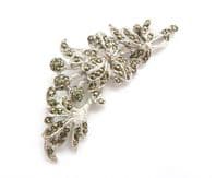 Vintage Marcasite Set Ornate Floral Design Brooch