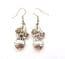 Vintage MasJ Silver Plated Pewter Strawberry And Flower Drop Design Earrings
