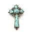 Vintage Miracle Celtic Cross Design Faux Turquoise Set Brooch