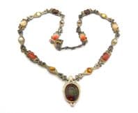 Vintage Miracle Celtic Design Faux Gem Set Adjustable Length Necklace