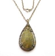 Vintage Miracle Connemara Marble Teardrop Scottish Style Necklace By Miracle