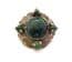 Vintage Miracle Faux Malachite Set Scottish Thistle Flower Detailed Brooch