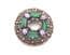 Vintage Miracle Large Celtic Shield Style Brooch with Faux Malachite Gemstones