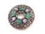 Vintage Miracle Large Celtic Shield Style Brooch with Faux Malachite Gemstones