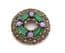 Vintage Miracle Large Celtic Shield Style Brooch with Faux Malachite Gemstones