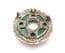 Vintage Miracle Large Celtic Shield Style Brooch with Faux Malachite Gemstones