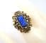 Vintage Miracle Large Faux Lapis Lazuli Set Adjustable Size Statement Ring