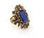 Vintage Miracle Large Faux Lapis Lazuli Set Adjustable Size Statement Ring