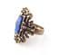 Vintage Miracle Large Faux Lapis Lazuli Set Adjustable Size Statement Ring