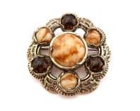Vintage Miracle Large Saxon Style Faux Gem Set Statement Design Brooch