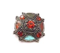 Vintage Miracle Large Scottish Shield Style Brooch With Mock Gemstone And Cairngorm stones