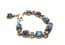 Vintage Miracle  Medieval Style Faux Lapis Lazuli And Blue Glass Cabochon Set Bracelet