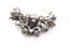 Vintage Miracle Rare Rhinestone Set Crescent Shaped Victorian Revival Style Mid Century Brooch