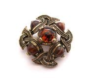 Vintage Miracle Scottish Celtic Style Faux Agate Set Brooch