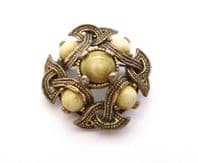 Vintage Miracle Scottish Celtic Style Faux Connemara Marble Brooch