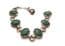 Vintage Miracle Scottish Celtic Style Faux Malachite Marbled Glass Cabochon Bracelet