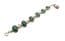 Vintage Miracle Scottish Celtic Style Faux Malachite Marbled Glass Cabochon Bracelet