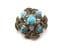 Vintage Miracle Scottish Celtic Style Faux Turquoise Gemstone Brooch