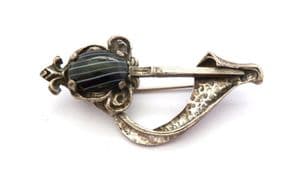 Vintage Miracle Scottish Celtic Style Sword and Sash Design Brooch