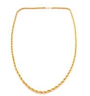 Vintage Monet Gold Plated Heavy Rope Chain Opera Length Necklace