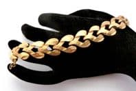 Vintage Monet Textured Link Panel Design Bracelet