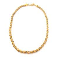 Vintage Monet Twisted Silver And Gold Plated Chain Style Short Length Necklace