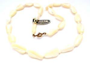 Vintage Mother Of Pearl Shell Japan Made Necklace With Original Tags