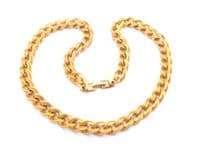 Vintage Napier Chunky Gold Plated Chain Short Length Textured Curb Chain Necklace