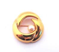 Vintage Napier Faux Pearl Set Retro Knot Design Brooch